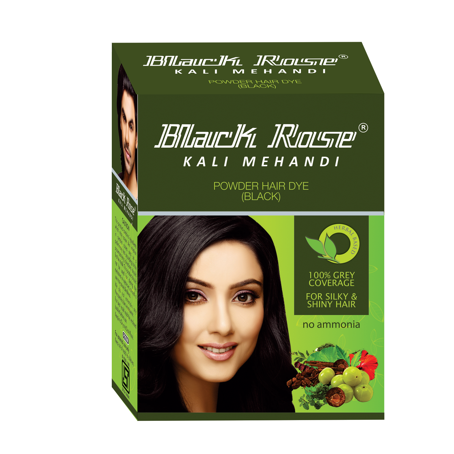 Black Rose Kali Methandi Hair Dye ( Black ) 50g (10g x 5 Pack)